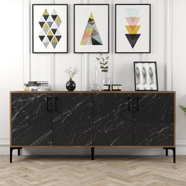 Hanah Home Kiev Consola de Nogal y Negro